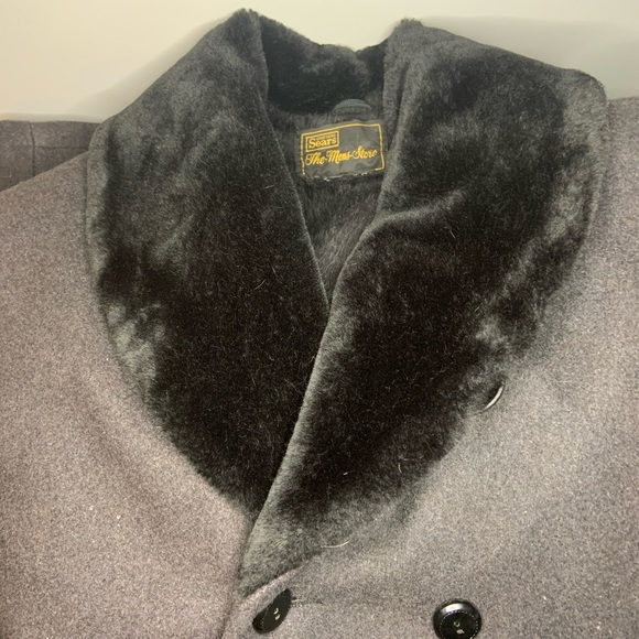 Vintage Sears black coat with faux fur collar - Picture 8 of 8